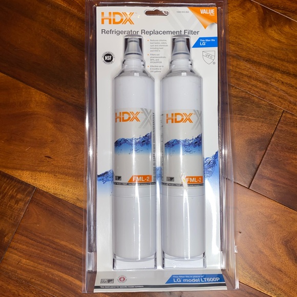 NWT, HDX Refrigerator Replacement Filter 2-Pack for LG Model LT600P - Picture 1 of 14